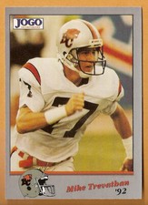 Mike Trevathan 1992 Jogo CFL card #212 BC Lions  Montana Grizzlies