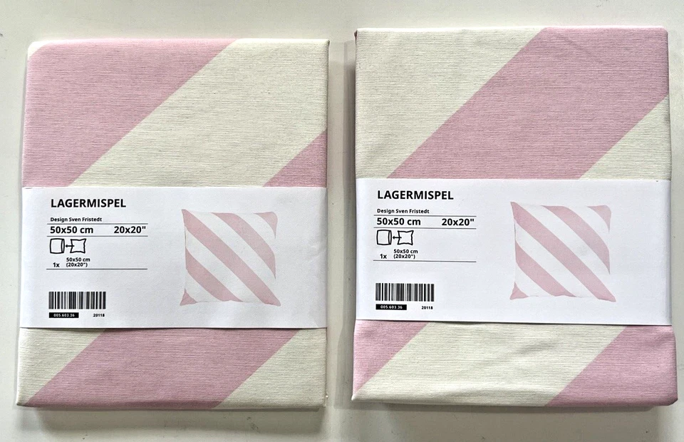IKEA LAGERMISPEL Pink/White Stripe (005.603.36)