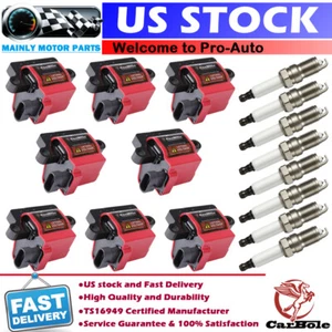 8x Square Ignition Coils D581+ 8x Spark Plug 41-962 For Chevy GMC 19299585 UF271 - Picture 1 of 12
