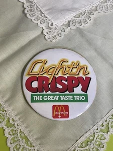 McDonalds Werbung Pin Back Button Light'n Crispy DON-24 - Bild 1 von 3