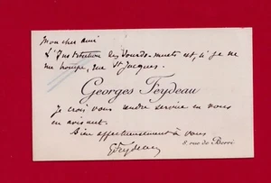 BL31#-CARTE DE VISITE-A.S-GEORGES FEYDEAU-PEINTRE-[RENÉ BASCHET] - Imagen 1 de 1