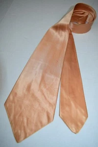 Neck Tie VTG 40s 50s National Shirt Shops Solid Peach Satin Tie 51.5" x 4.25" - Picture 1 of 7