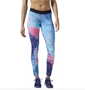 Reebok One Series Tree Womens Leggings / BNWT / Blue / RRP £48 - Picture 1 of 2