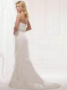 New With Tags Robert Bullock Bride Cora Tiered Lace Dress Size 10 Sweetheart - Picture 1 of 13