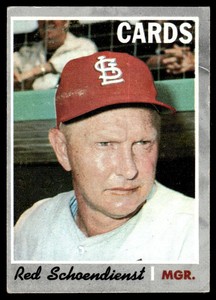 1970 Topps Red Schoendienst St. Louis Cardinals #346