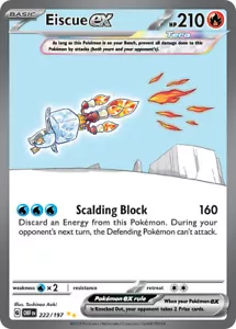 Pokemon TCG GCC Eiscue ex OBF 222/197 English EXC/NM Obsidian Flames ALT - Imagen 1 de 1