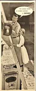 1961 Dickies La Buena Palabra en Ropa de Trabajo Anuncio Impreso Vintage Pareja en Escalera - Imagen 1 de 1