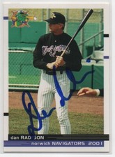 2001 Norwich Navigators DAN RADISON Signed Card autograph AUTO CARDINALS