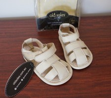 OLD SOLES Baby Boy Leather Shoes Sandals, Lights Beige, Size EU 19/ US 3