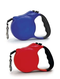 Classic Ergonomic Grip High Quality Retractable Dog Leads - 3 Sizes Blue or Red - Picture 1 of 15