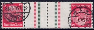 Germany - 1934 ZdMiNr KZ 23.1, 12pf+Z+Z+12Pf Hindenburg, tete-beche gutter strip - Picture 1 of 1