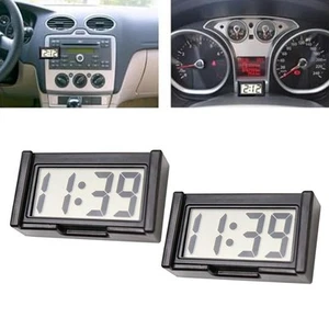 Digital Clock Set of 2 for Vehicle Dashboard Simple Installation Black - Picture 1 of 12