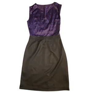 Banana Republic Factory Purple And Black Silky Lightweight Sleeveless Dress Sz 0 - Picture 1 of 12