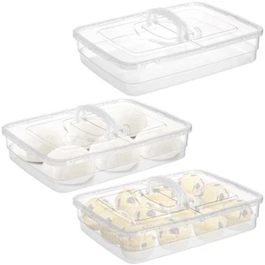 3 Pack Pizza Dough Proofing Box, 14 x 10 Inch Dough Trays with Lid and Handle... - Picture 1 of 7