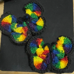 CUTE! Handmade Crochet Butterfly Refrigerator Magnets - Set of 2 - Picture 1 of 6