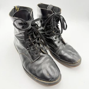 Dr. Martens Stiefel Herren Größe 12 Schwarz Leder Schnürung Kampf Knöchel 8 Augen England - Bild 1 von 7