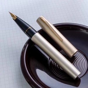 Pluma Estilográfica DE COLECCIÓN Platino PAT Cuerpo de Metal Chapado en Oro 18K Plumín - Imagen 1 de 8