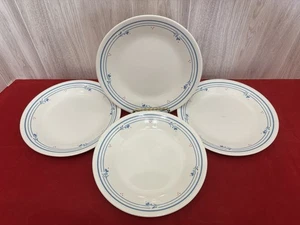 1970 4 Scheiben. Corelle Country Veilchen Elfenbein Blau Blumen Brot Butter Teller - Bild 1 von 4