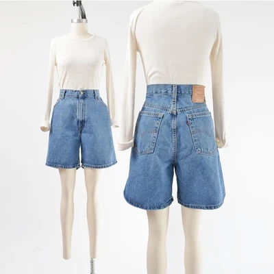 Vintage 90s Levi's 550 Jean Shorts High Waisted Denim Mom Jean Shorts 34 waist - Image 1 of 4