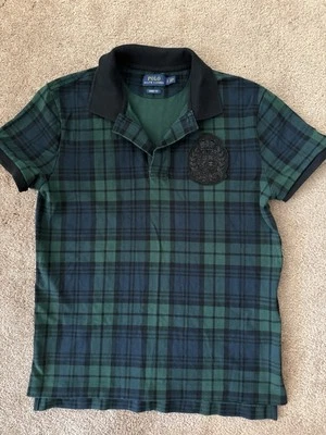 Polo Ralph Lauren Blackwatch Tartan Plaid Medallion Polo Shirt Academia SMALL - Image 1 of 4