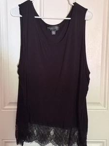 Colleen Lopez Sleeveless Tank with Lace Hem size 2X - Picture 1 of 4