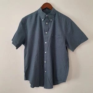 Merona Men's Casual Button-Down Shirt Blue M Cotton Polyester - Picture 1 of 5