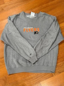 Vintage Majestic Philadelphia Flyers NHL Hockey  Grey Crewneck Men’s Size Large - Picture 1 of 1