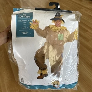 Mr Scarecrow Costume Men’s Plus XXL 48-52 Tunic Pants Hat Belt Halloween Costume - Picture 1 of 14
