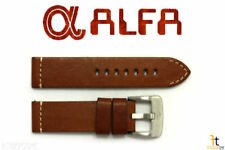 20mm ALFA Brown Smooth Leather Watch Band Fits Luminox Anti-Allergic Heavy Duty