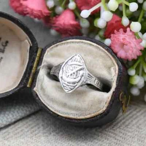 Vintage Sterling Silver Viking Ship Ring - French Kelt Celtic Breton Style - Picture 1 of 7