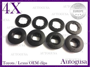 4X NEW TOYOTA LEXUS OVAL BLACK CAR FLOOR MAT FIXING CLIPS CARPET CLAMPS GRIPS - Picture 1 of 6