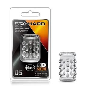 Blush Stay Hard Cock Sleeve Male Pleasure Enhancement - Soft And Stretchy-Clear - Picture 1 of 5