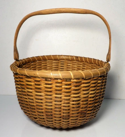 Vintage 10" Oval Lightship Nantucket Open Round Basket Cover