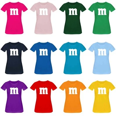 T-Shirt M&M Schoko-Linse Gruppenkostüm Karneval Fasching 16 Farben Damen XS-3XL - Bild 1 von 2