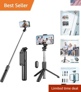 Compact Selfie Stick Tripod with 360° Rotation & Remote - Lightweight Design - Picture 1 of 10