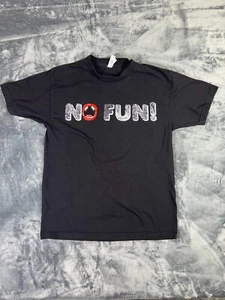 No Fun T-Shirt Punk Rock Band American Apparel Black Vampire Teeth Graphic Med - Picture 1 of 10