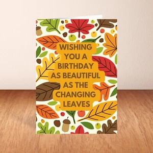 Linda tarjeta de cumpleaños de otoño para un amigo o familiar, tarjeta de mejor amigo, floral - Imagen 1 de 7
