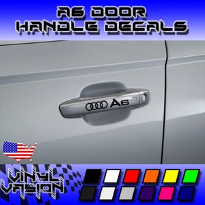 4x Door Handle Decal Sticker for A6 Rings Audi 2.0T Premium Sport 3.0T Premium  - Picture 1 of 3