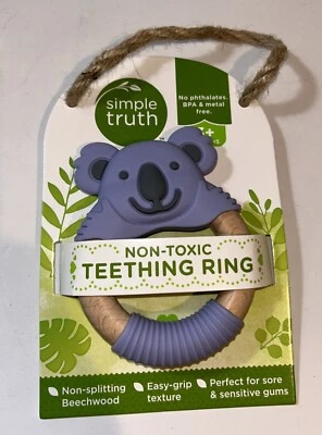 Simple Truth Teething Ring BPA Free Silicone Non-Toxic Cute Koala Teether NEW!! - Image 1 of 3