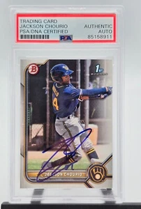 Jackson Chourio signierte 1. Bowman Karte # BP-79 PSA/DNA Milwaukee Brewers  - Bild 1 von 1