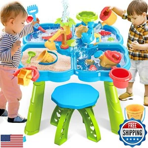 BELLOCHIDDO Water Table for Toddlers 1-3 - 4 in 1 Kids Play Water and Sand Ou - Picture 1 of 5
