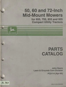 JL563 John Deere 50" 60" 72" Mid-Mount Mowers Parts Catalog (1995) PC2114 - Picture 1 of 1