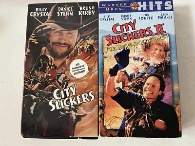 City Slickers 1 and II 2 VHS Movie Lot - Billy Crystal Tape Original Foto 1 de 4