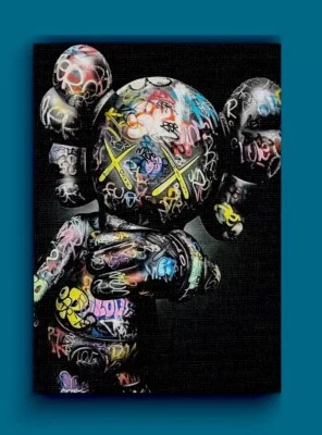 Impresión de arte urbano HypeBeast KAWS - Graffiti de payaso estilo callejero - Decoración de pared - - A4 Foto 1 de 4