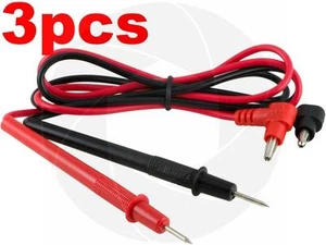 3 Pairs Multimeter Voltmeter Test Probe Leads with Banana Plug Connectors 1000V - Picture 1 of 4