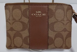 Coach Damen-Handgelenktasche mit Eckreißverschluss aus Canvas-Leder - Bild 1 von 8