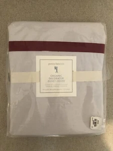 Pottery Barn Kids Decorator Duvet Cover Organic Gray Stripe Full/Queen NWT - Picture 1 of 5