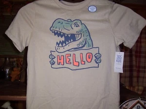 GARANIMALS BOYS ALLIGATOR THEME HELLO BEIGE SHIRT SIZE 8 BEACH POOL SUMMER NEW - Picture 1 of 1