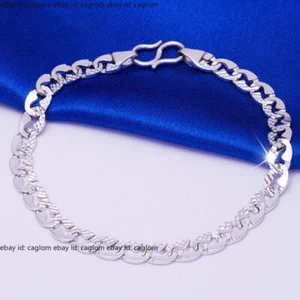 Fine Pt950 Real Platinum 950 Women Men 4.2mm Solid Curb Link Bracelet 7.5inch - Picture 1 of 4