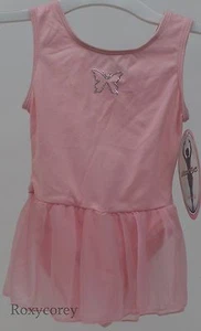 Jacques Moret Tank Skirtall Pink Butterfly Leotard Dance Ballet XSmall 4/5 NWT - Picture 1 of 1